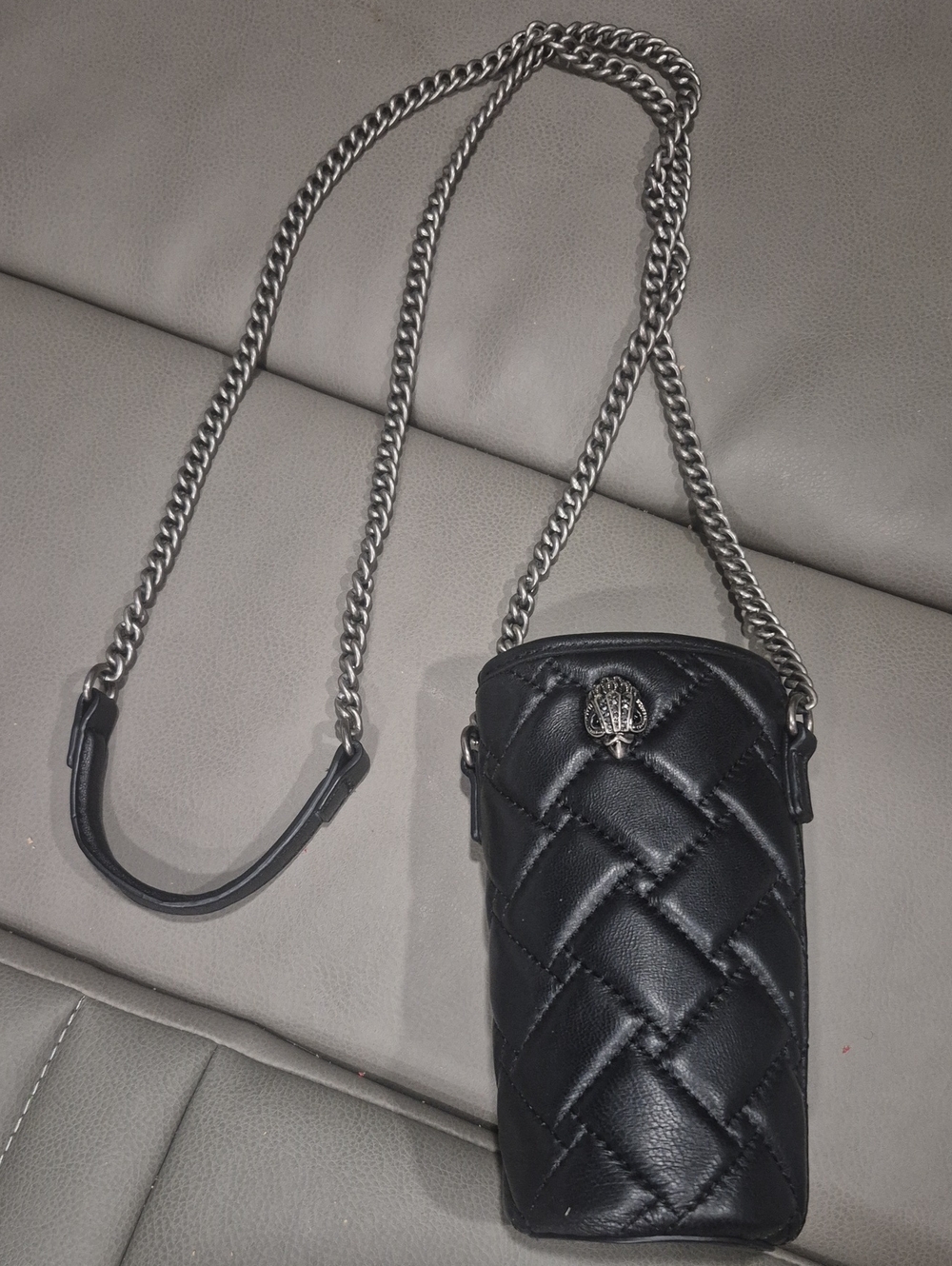 Kurt Geiger Quilted Chain Crossbody Bottle Pouch/ Bag